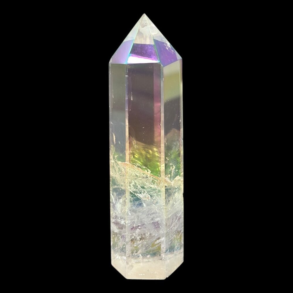 Aura Clear Quartz Point Tower Obelisk Crystal Wand Size Small: 3" - 3.2" Tall - Picture 7 of 16